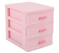 Wrtysully Plastic Cajón Diseñado para 3 Compartimentos, Caja para Guardar Joyas, Color Rosa