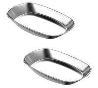 Wrtysully Platos de Acero Inoxidable de 10 Pulgadas, Platos de Cena de Metal 304, Platos de Alimentación para Acampar, Fuente para Servir Ensalada