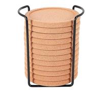 Wrtysully Posavasos de Corcho con Borde para Bebidas Platillo RúStico Absorbente Grueso con Soporte Resistente Al y Agua Mejores Posavasos Redondos para Bar Mesa de Vaso de Vidrio