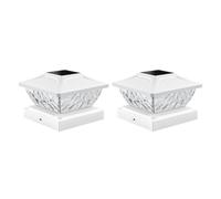 Wrtysully Poste de la Cerca Al Aire Libre Cap Luz Cálido y Fresco Iluminación Wateproof Villa Columna Lámpara Solar LED Pilar Luz B