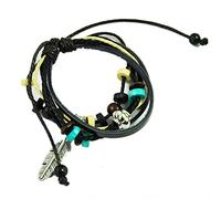 Wrtysully Pulsera Ajustable de Colgante de Pluma Cuentas Estilo Bohemio - Negro