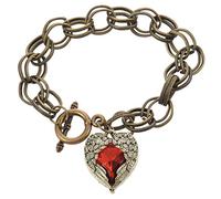 Wrtysully Pulsera, Colgante de Corazon/del Angel con Cristal Rojo