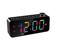 Wrtysully Radio Reloj Despertador Digital RGB, Alarma Dual con Modo de DíA de Semana/Fin de Semana, RepeticióN, Temporizador de SuspensióN de Radio FM, Puerto de Carga USB