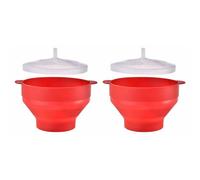 Wrtysully Recipiente de Silicona Plegable para Palomitas de Maíz con Tapa, Reutilizable, Apto para Horno, Ideal para Entretenimiento en el Hogar, Palomitero de Silicona