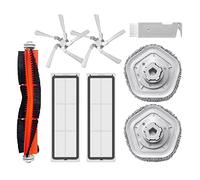 Wrtysully Reemplazo para BOT W10 W10 Pro Robot de Autolimpieza Aspiradora y Mopa Cepillo Lateral Principal Filtro Hepa Almohadillas para Mopa