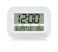 Wrtysully Reloj de Pared Digital con Pilas Reloj Despertador LCD Grande Simple Calendario de Temperatura Fecha DíA para la Oficina en Casa