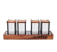 Wrtysully Reloj Digital Nixie Tube Clock de Nogal, Compatible con CalibracióN de Hora Wi-Fi, Alarma y Pantalla de 12/24 Horas, No Requiere Ensamblaje