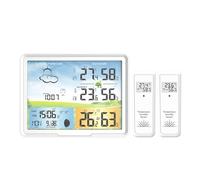 Wrtysully Relojes de Estaciones MeteorolóGicas TermóMetro Digital InaláMbrico HigróMetro Calendarios de PronóStico Fase Lunar Despertador con RepeticióN PT20B