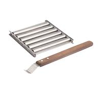 Wrtysully Rodillo para Perritos Calientes,Rejilla para Salchichas Acero Inoxidable con Manejar Madera,Barbacoa para Perritos Calientes para Perritos Calientes Cocinados Uniformemente