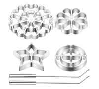 Wrtysully Roseta de Hierro Moldes Set Bunuelos Molde con Sello Fabricante Kit Cookie Cutter Aleación Aluminio Waffle Molde