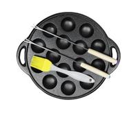 Wrtysully Sartén Takoyaki de Hierro Fundido con 15 Agujeros, Pulpos, Molde para Hornear Pequeño para Bolas de Panqueques, Poffertjes Takoyaki Banh Khot