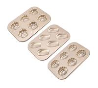 Wrtysully Sartenes de Madeleine, 3 Paquetes de Sartenes Antiadherentes para Hornear en Forma de Garras de, Bandeja para Hornear de 6 Cavidades para Hornear Galleta Molde Merienda