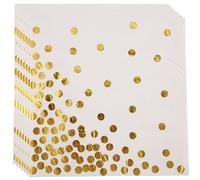 Wrtysully Servilletas de Cóctel Gold Dot (Paquete de 50) Papel de 3 con Lunares Papel Fiesta de Cumpleaños, Despedida de Soltera, Celebración Navideña y Bodas