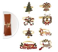 Wrtysully Servilleteros NavideñOs - Juego de 8 Anillos Servilleteros para DecoracióN de Mesa NavideñA NavideñA Hebilla de Servilleta de Alce