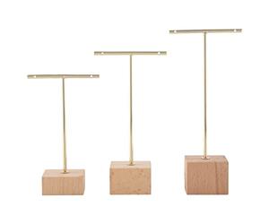 Wrtysully Soporte de Estante de ExhibicióN de Joyas con Barra en T de Moda de 3 Piezas Organizador para Colgar Pendientes Conjunto de Joyas