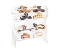 Wrtysully Soporte Organizador de Pinzas de AcríLico, Soporte y Almacenamiento de Pinzas Giratorias de 360 Grados, ExhibicióN Organizadora de Pinzas para el Cabello