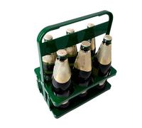 Wrtysully Soporte para de Cerveza Plegable de 6 Orificios, Estante para Almacenamiento de Vino de Uso Portátil con Asa, Contenedor para Bebidas en Barra Verde