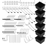 Wrtysully Surtido de para Tablero Perforado de 121 Piezas: Accesorios Duraderos para Tablero Perforado, para Organización de Herramientas, Ideal para Garaje, Taller