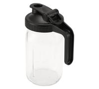 Wrtysully Tapa de Vertido de Tarro de 32 Oz - Jarra de Vidrio con Tapa, Jarra de Leche Materna, Sello para Jugo, Leche, Café, Té, Limonada, Bebida