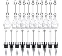 Wrtysully Tapones de Vino con Cuentas Juego de Abridor de Cerveza con Cuentas 10 Tapones de Botella de Vino con Cuentas Decorativas 10 Abridores de Reutilizables de AleacióN