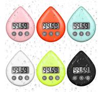 Wrtysully Temporizador de Ducha de 6 Piezas para Adultos y NiñOs, Temporizador de Cocina Digital Impermeable, Reloj de Ducha PequeñO MagnéTico, Alarma, Temporizador de EnergíA para el Hogar