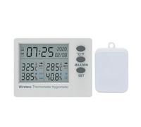 Wrtysully Termómetro Inalámbrico WiFi Higrómetro Interior Exterior Temperatura Digital Medidor de Humedad Pantalla Grande Tiempo Electrónico