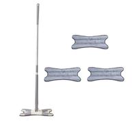 Wrtysully Trapeador de Piso Plano con Cabezales de Tela de Repuesto Trapeador Exprimidor de 360 Grados Lavado a Mano Trapeador Perezoso para el Hogar Herramienta de Limpieza del Hogar