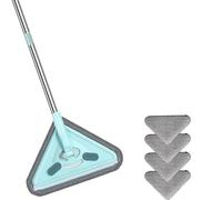 Wrtysully Trapeador Multifuncional, Trapeador de Limpieza Ajustable y Giratorio de 360°, Triángulo Húmedo y Seco,