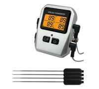 Wrtysully Tuya 100M TermóMetro InaláMbrico para Alimentos y Carne, Herramienta de Cocina, Horno, Parrilla, Barbacoa, Medidor de Temperatura Bluetooth (Plateado)