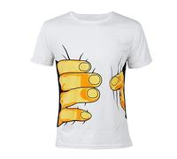 Wrtysully Unisex del Algodon Divertido DE LA Mano DE Agarre Camiseta Mens Ladies Top Corta - XL