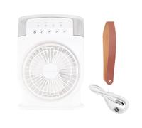 Wrtysully Ventilador de Aire Acondicionado USB Enfriador de Aire Personal Mini Humidificador Ventilador de NebulizacióN con 7 Colores Luces LED Ventilador PortáTil-