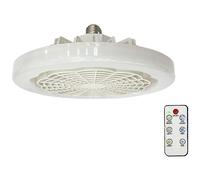 Wrtysully Ventilador de Techo E27 con Luz y Control Remoto, Luz de Ventilador Inteligente, Ventilador de IluminacióN, LáMpara de Ventilador de Techo LED para Cocina de Dormitorio A