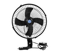 Wrtysully Ventilador EléCtrico de Coche de 10 Pulgadas y 12 V Ventiladores de Enfriamiento Oscilantes de Velocidad Ajustable con Clip para Coche CamióN Viaje Casa