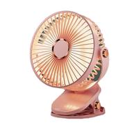 Wrtysully Ventilador LED Portátil para Acampar con Luz, Ventilador de Escritorio Recargable por USB, Silencioso, Ajustable para Dormitorio, Oficina, Exterior, Rosa