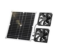 Wrtysully Ventilador Solar, Ventilador de Panel Solar de 12 W, Resistente A la Intemperie, con Ventilador Doble de CC para Gallineros Pequeños, Invernaderos, Escape de Ventana