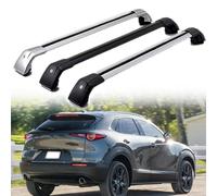 WRUHUA Barras de Techo para Mazda CX-30 SUV 2020 2021, Aluminio Barra Portaequipajes Transversales Baca Coche con Bloqueo para con Rieles Cerrados,Black-1 Pair