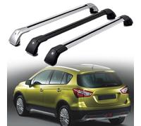 WRUHUA Barras de Techo para Suzuki SX4 S-Cross 2013-2019, Aluminio Barra Portaequipajes Transversales Baca Coche con Bloqueo para con Rieles Cerrados,Silver-1 Pair