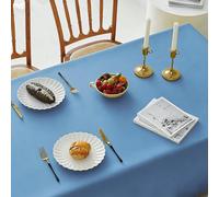 WRUIJIO Mantel Hule 135 x 190 cm Repelente Al Agua, Antimanchas, Lavable Mantel de Poliéster Duradero, Protege La Mesa Adecuado para Banquetes para Todo El Año, Azul Cielo