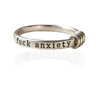 WRYHAUL A la mierda la ansiedad Anillo Fidget grabado, Anillos de ansiedad a la mierda grabados en plata, Recordatorio para dejar de preocuparse y mantenerse presente (Plateado,US 8)