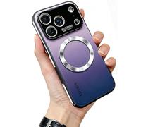 WRYHAUL Gradient Glass-Gloss Case Compatible with Magsafe, for iPhone 17 Series, Magnetic Ultra Thin Gradient with Lens Protection Phone Case with Shockproof Airbags (15 Pro,Black)