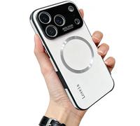 WRYHAUL Gradient Glass-Gloss Case Compatible with Magsafe, for iPhone 17 Series, Magnetic Ultra Thin Gradient with Lens Protection Phone Case with Shockproof Airbags (14 Pro-MAX,White)