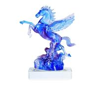 WRYSQBHJYB Statua Pegaso in Vetro, Figurina Feng Shui, Scultura di Cavallo Alato, Decorazione per Scrivania e Casa, Ornamento Portafortuna per Successo Professionale(Purple,Small)