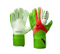 Wrzbest Guantes de portero profesionales para niños y jóvenes, guantes de portero, fútbol fútbol y portero, guantes seguros con agarre fuerte y protección de espinas de dedos (verde, 7)