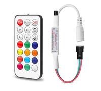 WS2811 WS2812B - Controlador LED para tiras de luces, control remoto inalámbrico para tiras de luces LED RGB, DC 5-24 V, control remoto RGB inalámbrico para Dream Color WS2812B WS2812 WS2811 tiras de