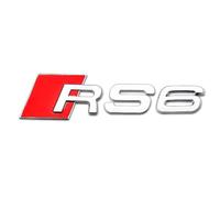 WSADRFXS Coche Pegatina para 55TFSI A3 A3 A4 A5 A6 RS3 RS5 RS6 RS8 Q5 Q7,3D Cromado Emblema Adhesivo Styling Accesorios,Silver-RS6