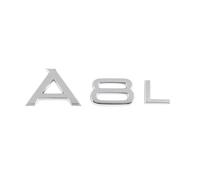 WSADRFXS Coche Pegatina para A1 A3 S4 S5 S6 RS3 RS8 50TFSI,3D Cromado Emblema Adhesivo Styling Accesorios,Silver-A8L