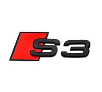 WSADRFXS Coche Pegatina para A4L A6L A8L 45TFSI 50TFSI A1 A3 A4 A5 A6,3D Cromado Emblema Adhesivo Styling Accesorios,Black-S3