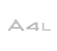 WSADRFXS Coche Pegatina para A4L A6L A8L 45TFSI 50TFSI A1 A3 A4 A5 A6,3D Cromado Emblema Adhesivo Styling Accesorios,Silver-A4L