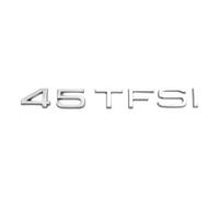 WSADRFXS Coche Pegatina para A4L A6L A8L 45TFSI 50TFSI A1 A3 A4 A5 A6,3D Cromado Emblema Adhesivo Styling Accesorios,Silver-45TFSI