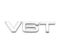 WSADRFXS Coche Pegatina para A4L A6L A8L 45TFSI 50TFSI A1 A3 A4 A5 A6,3D Cromado Emblema Adhesivo Styling Accesorios,Silver-V6T